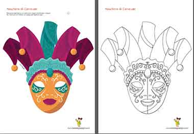 maschera di Carnevale di Venezia da colorare