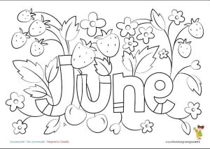 June, Giugno in inglese mese da colorare