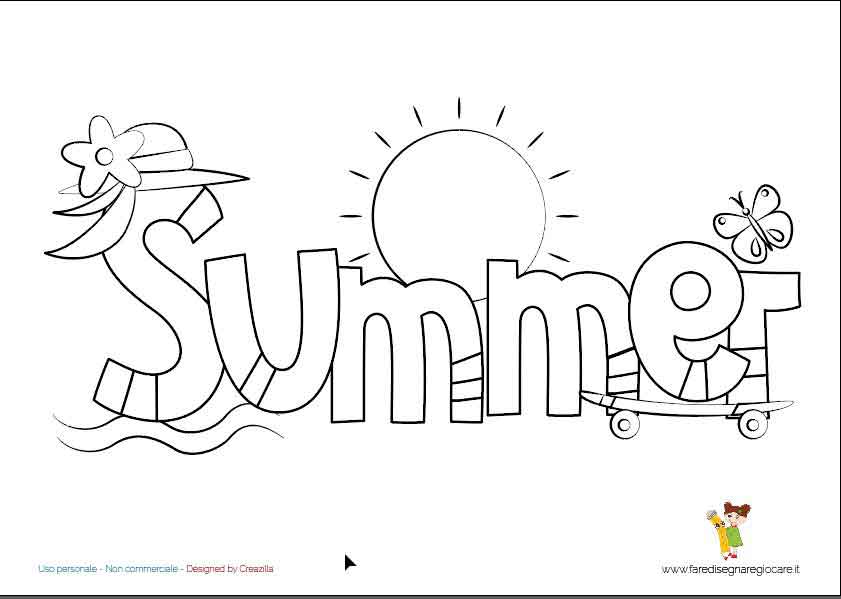 Estate in inglese, Summer disegno da colorare
